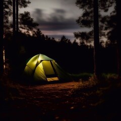 tent at night
