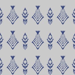 ikat Abstract Ethnic art. Seamless pattern in tribal, folk embroidery, and Mexican style. Aztec geometric art ornament print.Design for carpet, cover.wallpaper, wrapping, fabric, clothing