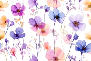 Poster - Floral watercolor pattern illustration