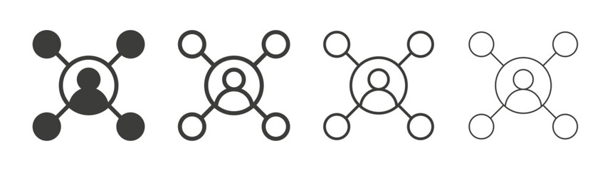 Affiliate marketing liner icon vector set.