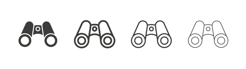 Binoculars liner icon vector set.