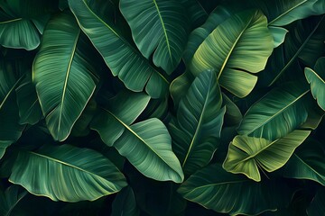 Tropical green leaves background