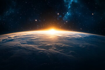 Wall Mural - sunrise over the earth