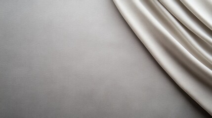 Poster - A detailed view of smooth, white leather arranged diagonally across a neutral grey background highlights its premium quality and textures, suitable for fashion and design applications
