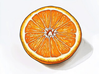 Wall Mural - Half of an orange with bright pulp.