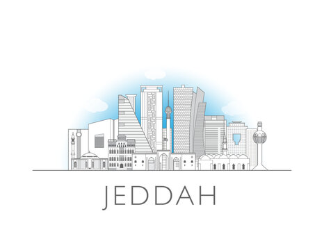 Jeddah skyline cityscape vector illustration