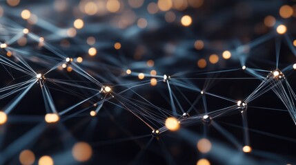 Poster - connected professionals abstract network illustrates business contacts corporate relationships strat