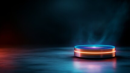 Poster - A sleek holographic fingerprint scanner emits radiant blue light patterns, symbolizing advanced digital security technologies. The dark background enhances its futuristic appeal