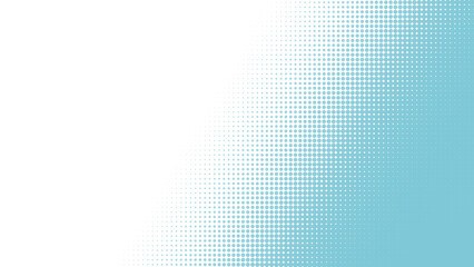 Poster - Light blue halftone pattern on white background. Abstract high resolution full frame half tone background with copy space. Dotted pattern for template, brochure, business card, web page etc.