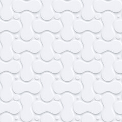 Poster - Seamless pattern of abstract white geometric shapes with light and shadow or 3d effect white background. Abstract full frame high resolution modern background with copy space.
