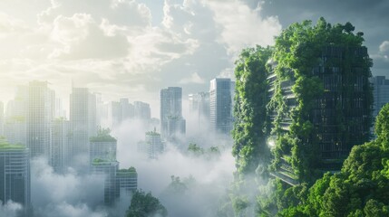 Poster - sustainability transformation by using cloud services and new technologies, tech background,generative ai