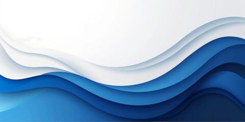 Abstract blue and white curve banner template background with copy space for your text. Modern simple blue curve layer  design with shadow. , Generative AI