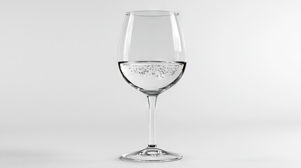 Poster -  Wine Glass Reflection on White Background