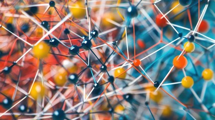 Poster - A colorful, abstract image of a network of lines and dots