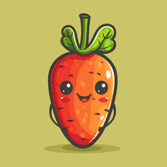 Wall Mural - Cute Cartoon vegetable icon character simple vector illustration