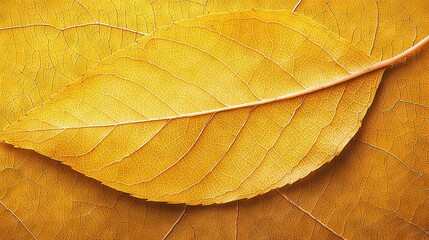 Poster -   A pair of yellow leaves rest atop one another on top of a leaf-covered ground alongside each other