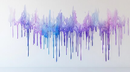 Sticker -  A splash of blue, purple, and pink paint on a white canvas against a white backdrop