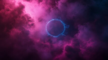 Poster - A vibrant energy portal glows with electric arcs, casting mesmerizing purple and blue hues against a deep, dark setting, offering an enchanting visual experience