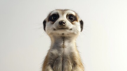 Poster -   A photo of a meerkat's face, with one eye open and a paw on the ground, taken in a close-up