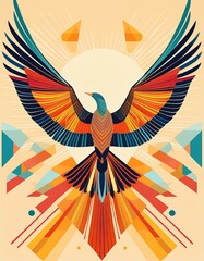 Wall Mural - Geometric bird in flight