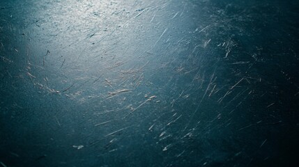 Poster - a textured, dark surface showcases chaotic scratches and dust swirls, enhanced by high-contrast ligh