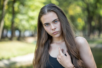 Sticker - Portrait of a young beautiful girl