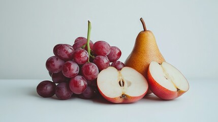 Poster -  pear, grapes, and two pears