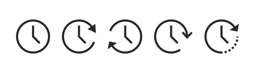 Leinwandbilder - time and clock icons history symbol, timer clockwise icon rotation arrow symbol , watch later icon