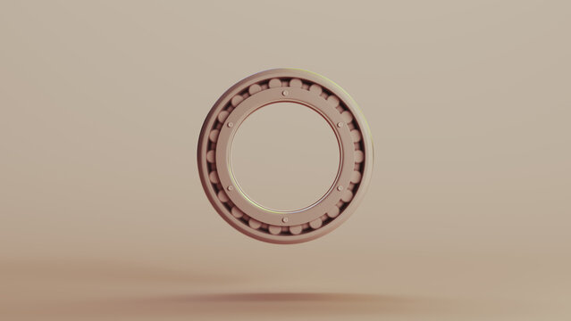 Beige bionic capsule shape disk technology design element neutral monochrome soft tones skin tones background 3d illustration render