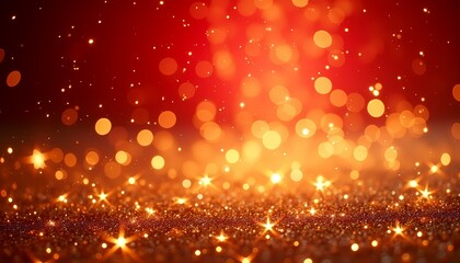 Sparkling golden bokeh background for festive occasions with copy space