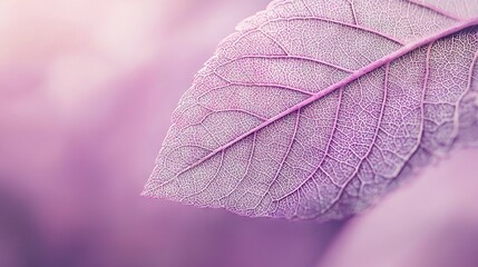 Canvas Print -   Close-up of a purple leaf's vein with a soft, blurry background