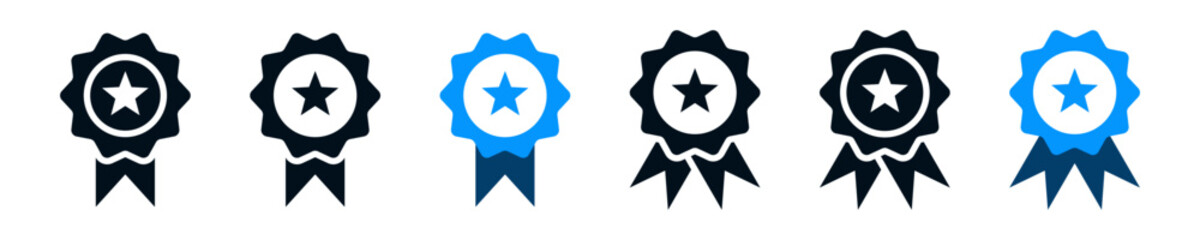 award ribbon star icon symbol, premium quality icon sign - medal, prize, badge, ribbon. web vector icon