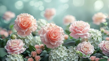 Sticker - Delicate Pink Roses in Bloom