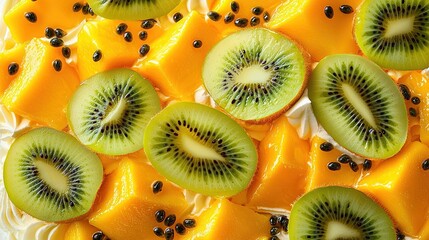 Wall Mural -   A platter of juicy kiwis arranged artfully on a white plate, accompanied by additional kiwis on a nearby table