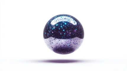 Poster -   Black and white egg with blue and purple speckles