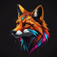 Poster - Geometric Fox Portrait