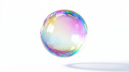 Sticker -   Close-up of a soap bubble on white background with circular object