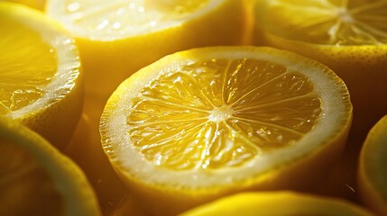 Canvas Print -   Lemons cut in half for use as garnishes