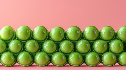 Wall Mural -   Apples atop pink surface with water drips