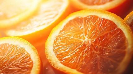 Sticker -   Close-up of oranges split in half with water droplets on top