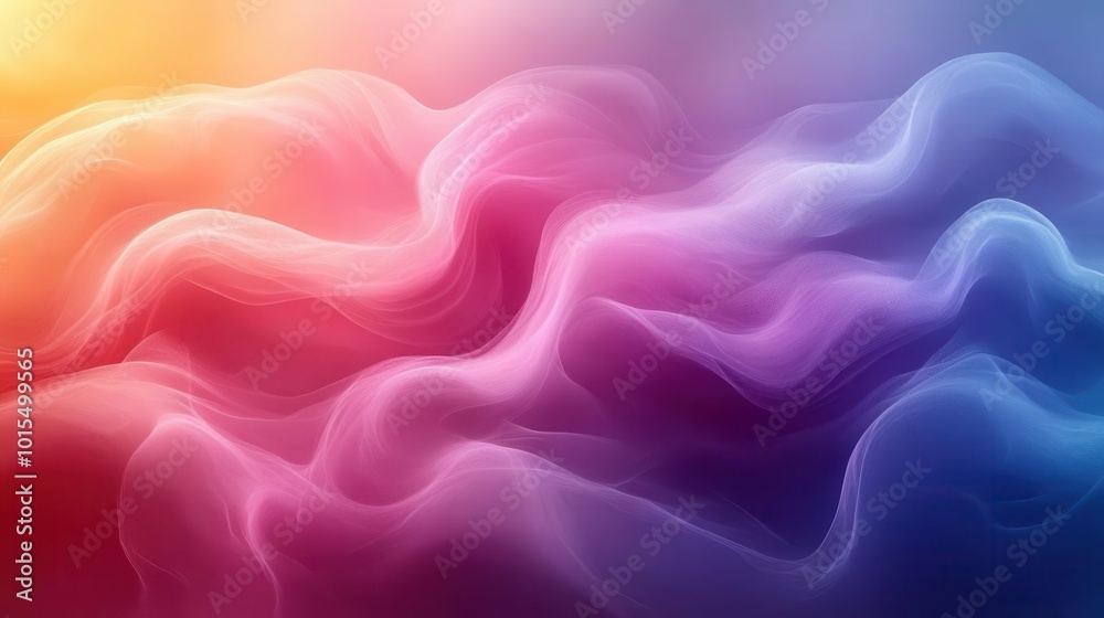 soft pastel waves in a gradient of colors flowing harmoniously across ...