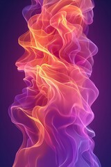 Poster - A mesmerizing display of swirling colors dances gracefully, blending shades of purple, orange, and pink. The ethereal forms create a sense of movement that captivates the viewer's imagination.