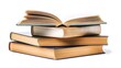Stack of Books on White Background – Minimalist and Classic Design