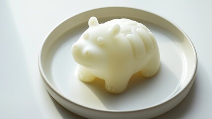 white jelly shaped hippo