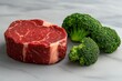 © Sanchai - Minimalist depiction of a steak and broccoli, symbolizing the core elements of a high-protein, low-carb meal
