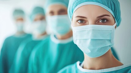 Wall Mural - Surgeon and medical team in operating room