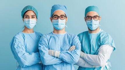 Wall Mural - Surgeon and medical team in operating room