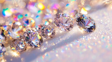 Aufkleber - Sparkling Diamonds on Shimmering Surface