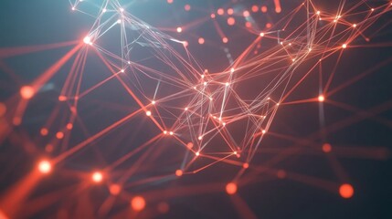 Aufkleber - Abstract Background of Connected Lines and Dots