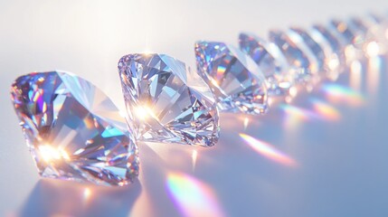 Aufkleber - Sparkling Diamonds in Radiant Line Arrangement